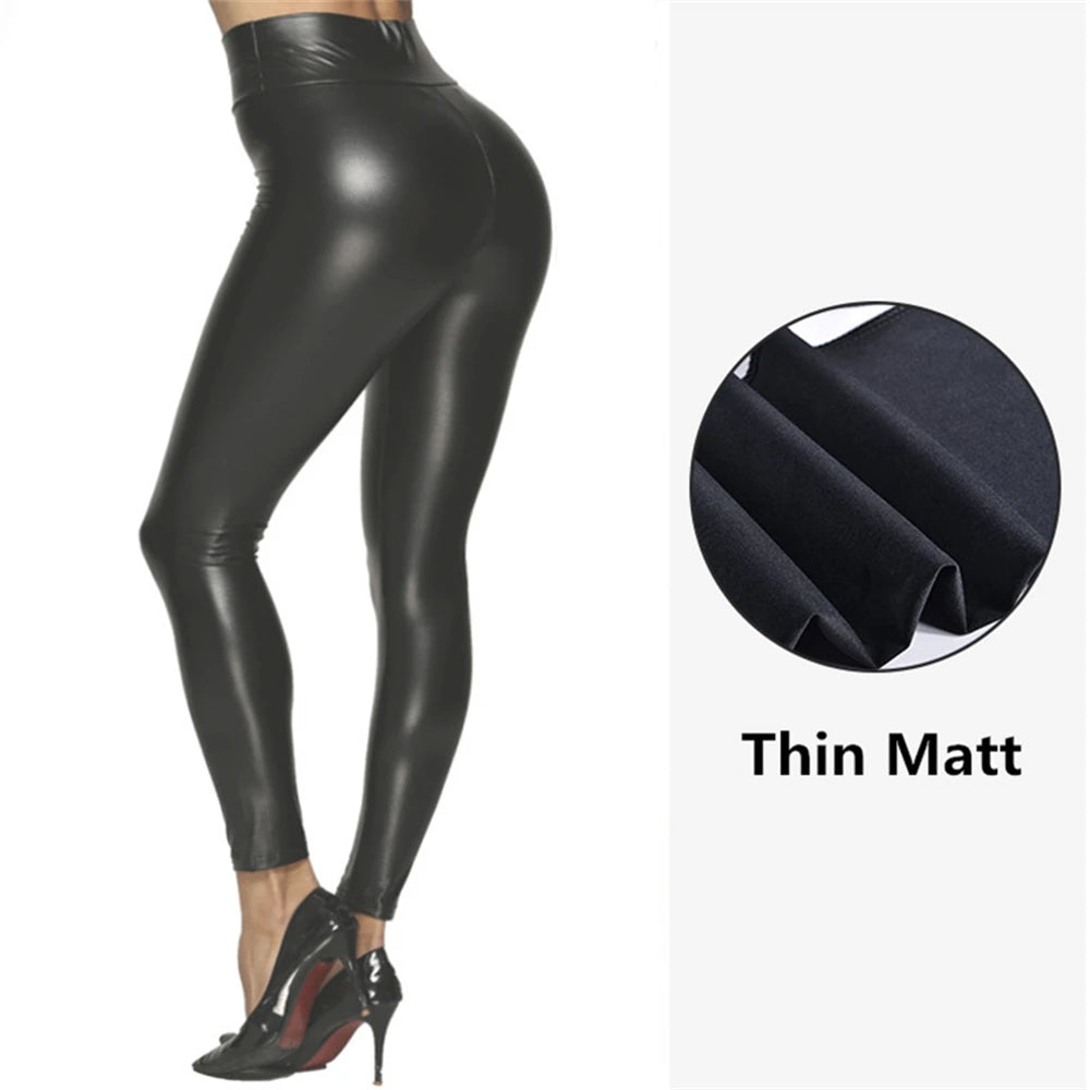 Sexy high waist PU leather pants women fashion casual black long skinny pencil pants streetwear trousers woman clothing leggings