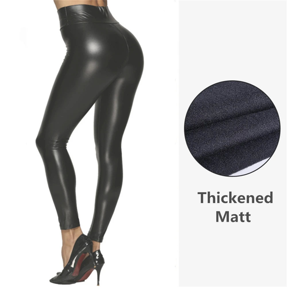 Sexy high waist PU leather pants women fashion casual black long skinny pencil pants streetwear trousers woman clothing leggings