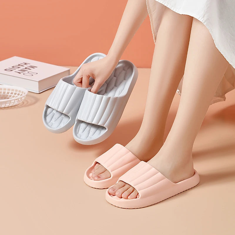 Women's Indoor Non-slip Slippers Couple Home Slides EVA Soft Sole Light Weight Summer New Lovers Leisure Shower Shoes