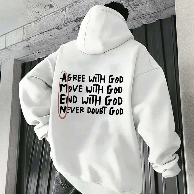 2025 Hot Sale Christian God Printed Hoodie for Men High Quality All Season Pullover Hooded Long Sleeved Top Daily Casual Fashion
