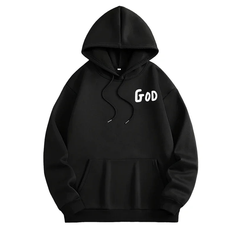 2025 Hot Sale Christian God Printed Hoodie for Men High Quality All Season Pullover Hooded Long Sleeved Top Daily Casual Fashion