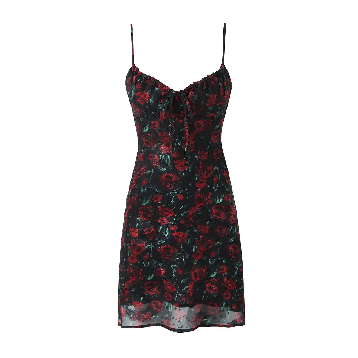 Midi Dresses For Women 2025 Summer Bodycon Midi Dresses Sexy Long Dress Elegant Black Floral Dress Front Tie Vintage Clothes