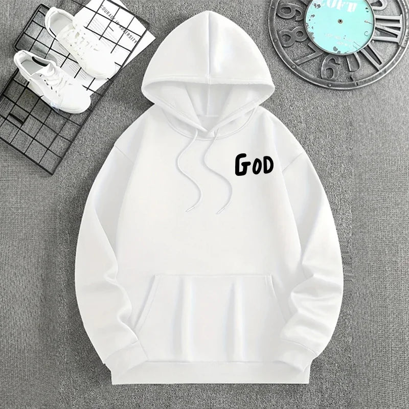 2025 Hot Sale Christian God Printed Hoodie for Men High Quality All Season Pullover Hooded Long Sleeved Top Daily Casual Fashion