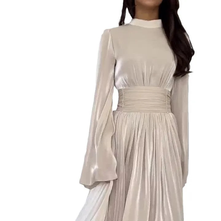 Muslim Modest Dress for Women Lace Up Pleated Long Dresses Jalabiya Ramadan Morocco Dubai Kaftan Islam Vestidos Arab Robe Abayas