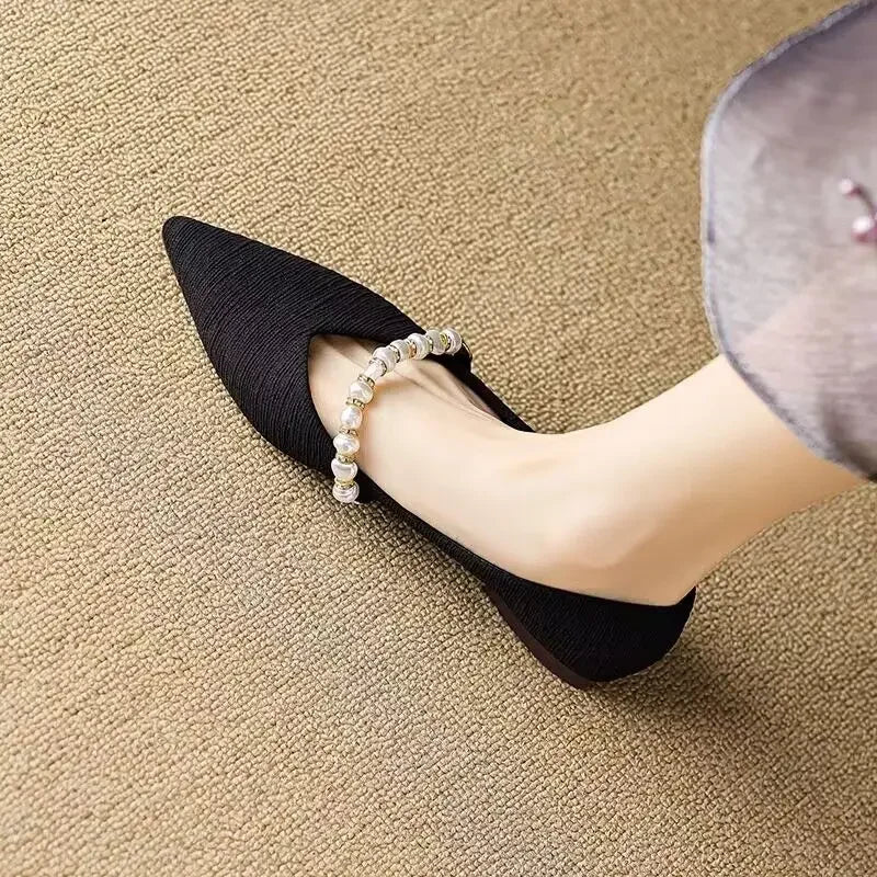 Pointed Toe Shoes for Women Lastest Woman Flats Pearl Wholesale Quick Delivery a Casual High Quality Fashion Beau Today