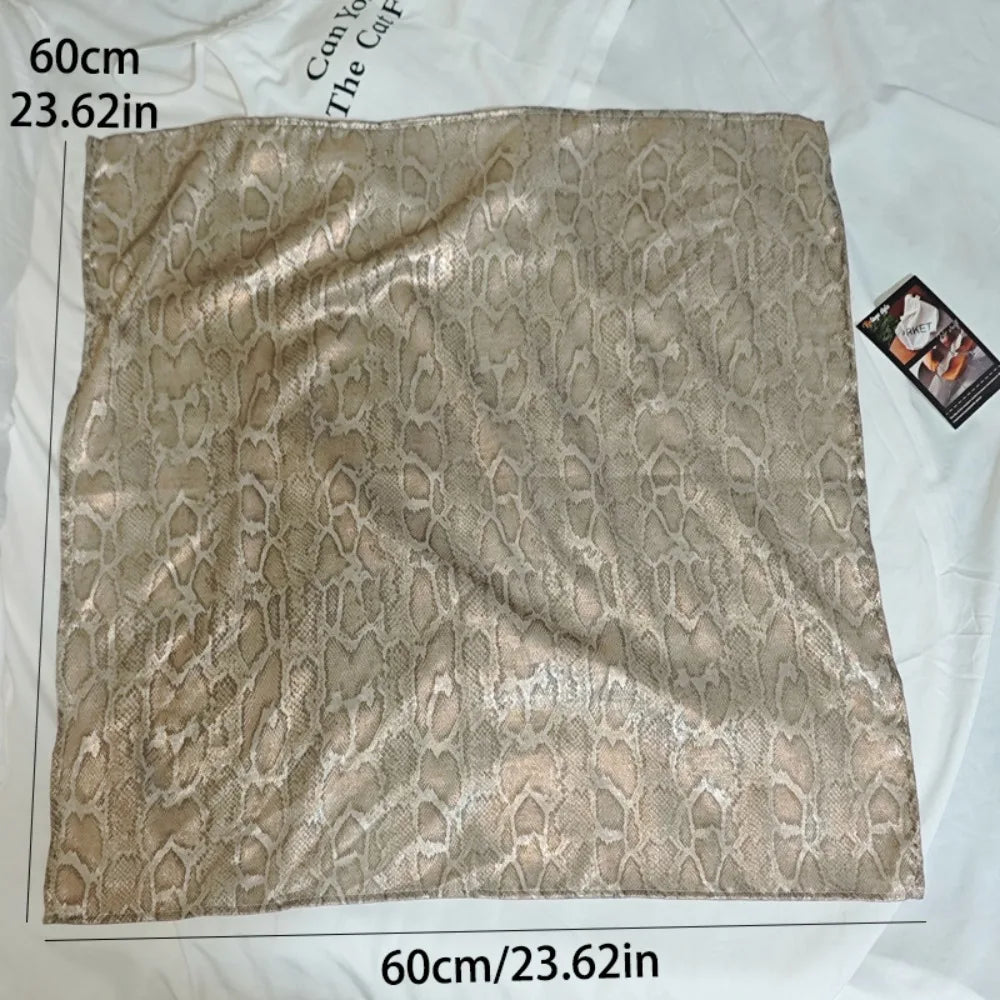 Headwear Y2K Snake Print Hair Scarf Soft Hip Hop Serpentine Hair Band Turban Square Snake Punk Bandana Girls