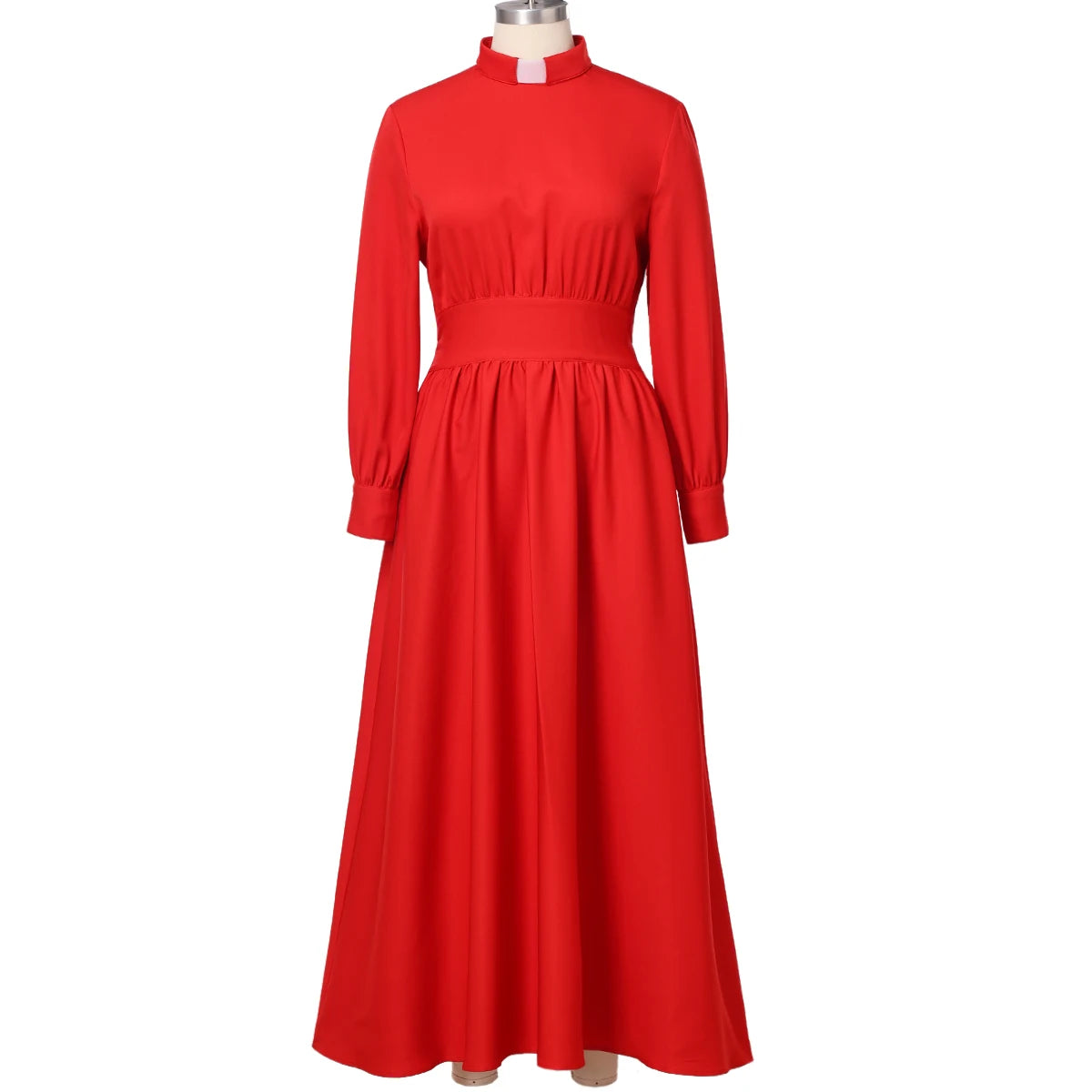 Clergy Dresses for Women Minister Liturgical Praise Dress Maxi Length Tab Collar Robe Worship Costume
