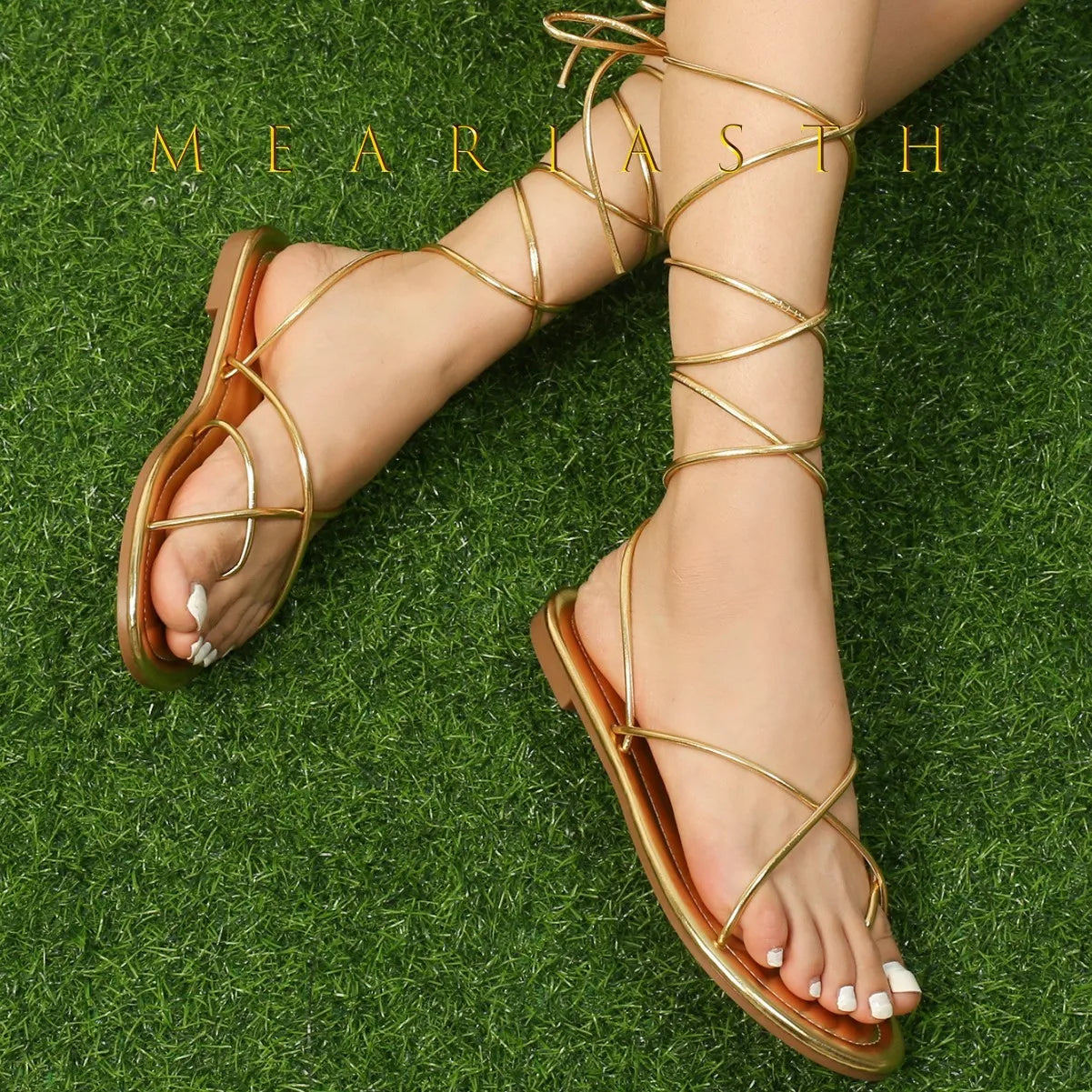 Women Sandals 2024 New Cross Strap Lace Up Sandals Flat with Clip Toe Ankle Wrap Women Sandals Roman Style Summer Shoes Women