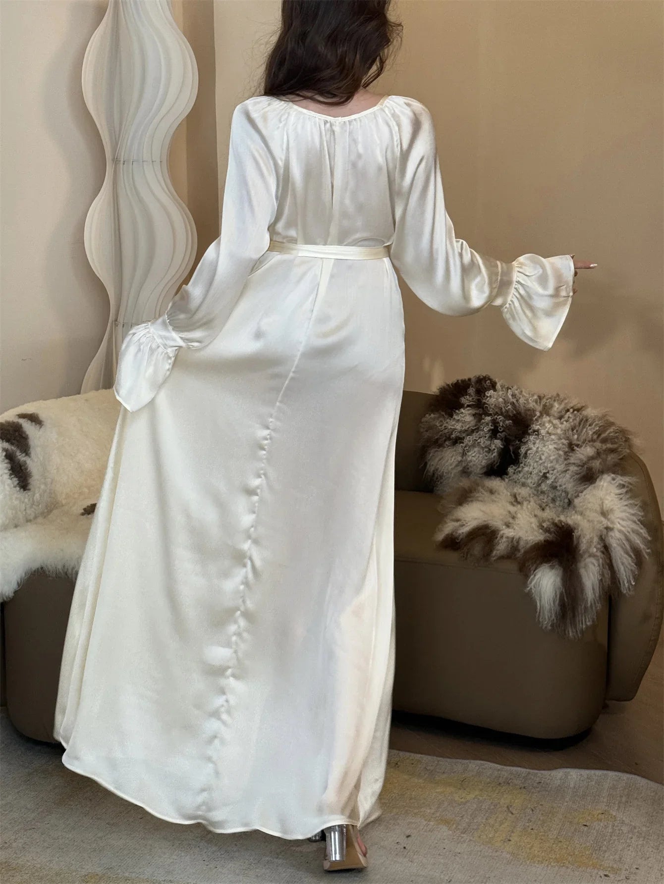 Middle East Modesty Party Dress Women Full Sleeve Elegant Maxi Dresses Islamic Long Dress Muslim Evening Dresses Turkey Kaftans