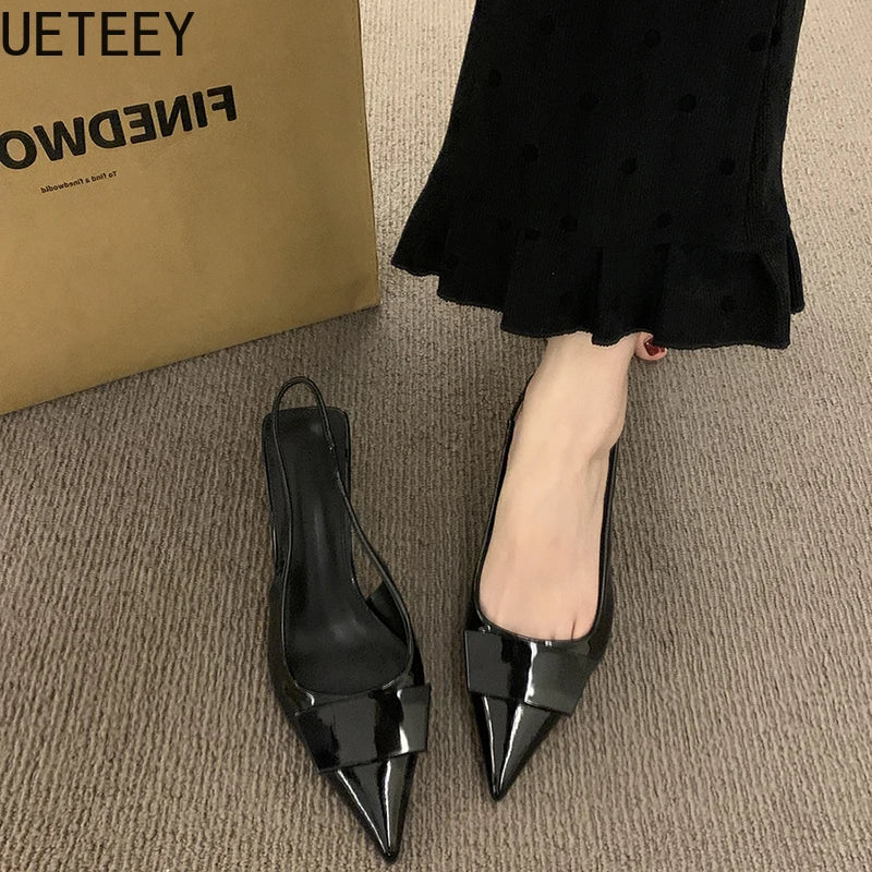 2025 Summer High Heel Women Sandals Fashion Pointed Toe Singbacks Shoes Design Style Banquet Party Sandalias Shoes