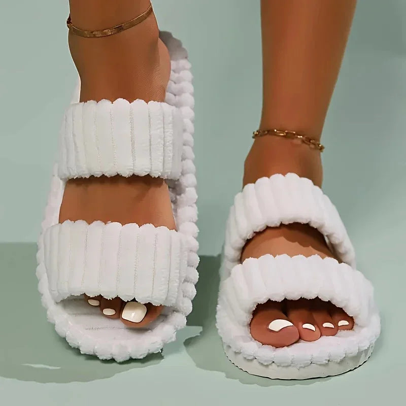 Women Slippers Four Seasons Home Shoes Women Indoor Corduroy Soft Leisure Slippers Comfortable Living Room Non Slip Slides Women
