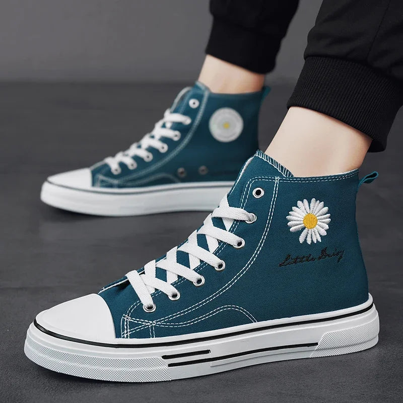 Men Canvas Shoes New High Top Sneakers for Men Casual Breathable Platform Shoe Male Vulcanize Zapatos Para Hombres