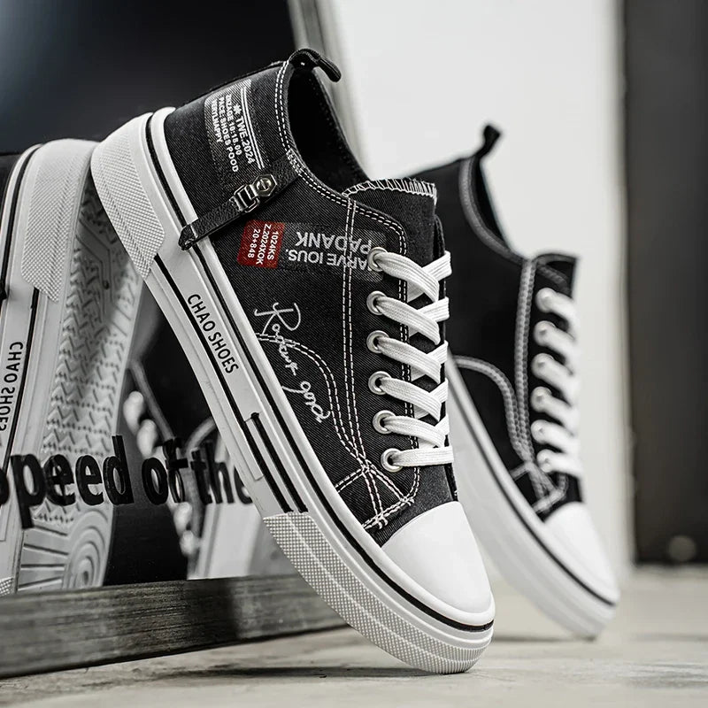 2025 Men's Canvas Fashion Buckled Canvas Sneakers Lightweight and Non-Slip Skateboarding Comfortable Casual Workwear For Men