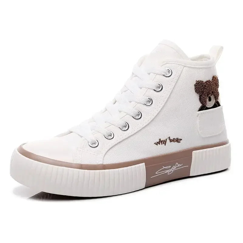 Cute Canvas Shoes Women Breathable Sneakers Brand Sport Shoes Woman Casual Vulcanized Tennis Shoe Flats High Top Zapatos Mujer