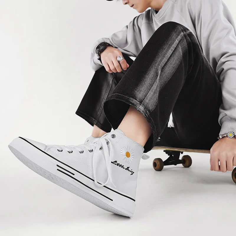 Men Canvas Shoes New High Top Sneakers for Men Casual Breathable Platform Shoe Male Vulcanize Zapatos Para Hombres