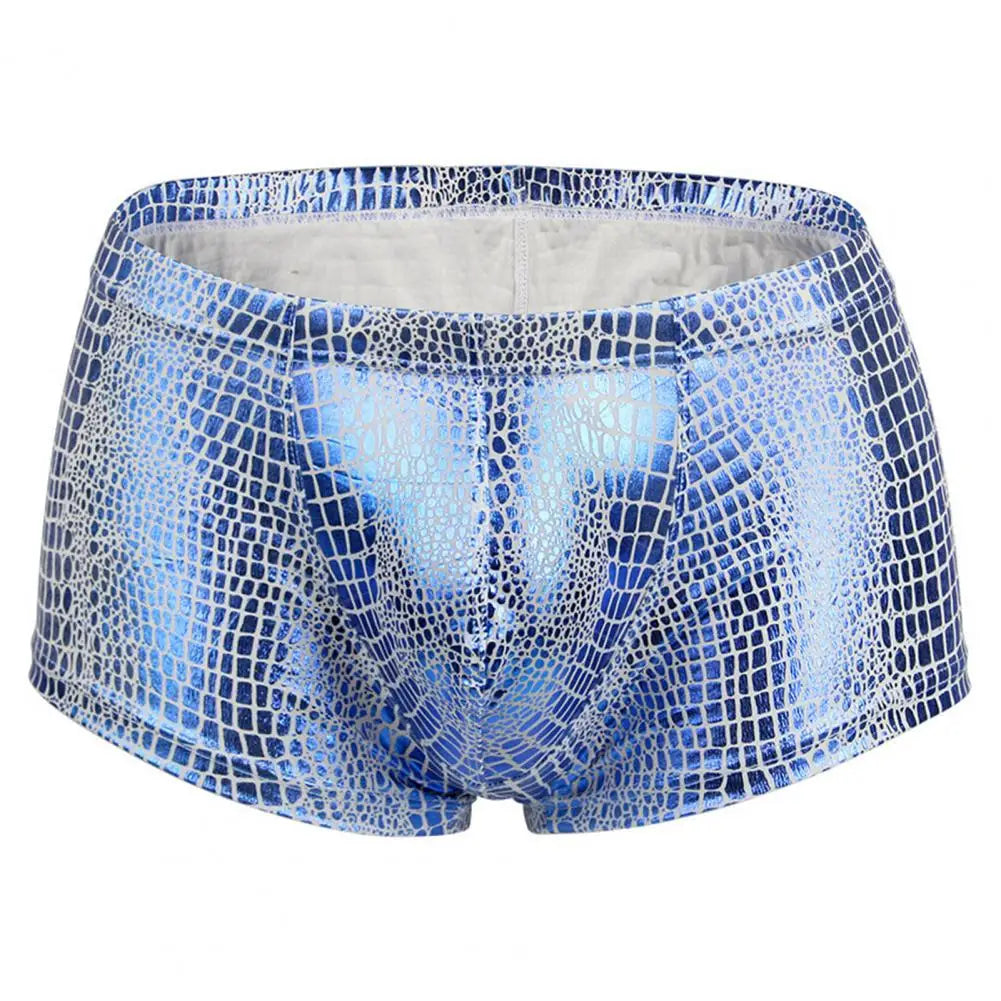 Snake Skin Pattern Boxer Shorts Men's Underwear Underpants Breathable Sexy Slim Panties Male Underpants Lingerie L-6XL