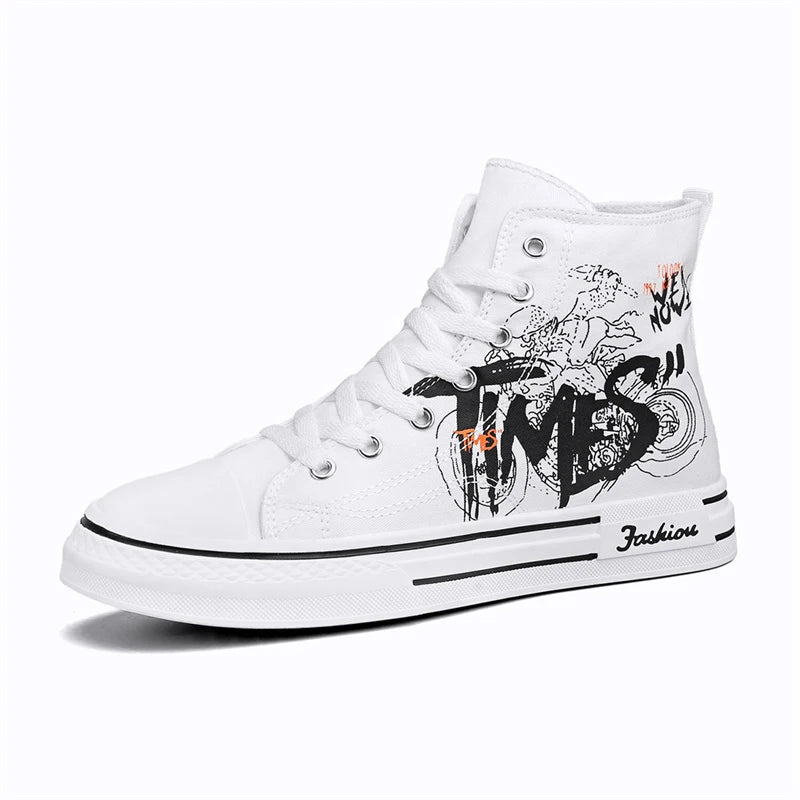 Men Shoes Vulcanize Canvas Shoes High Top Sneakers Casual Breathable Platform Shoes Man Trainers Tenis Masculino Chunky Sneakers
