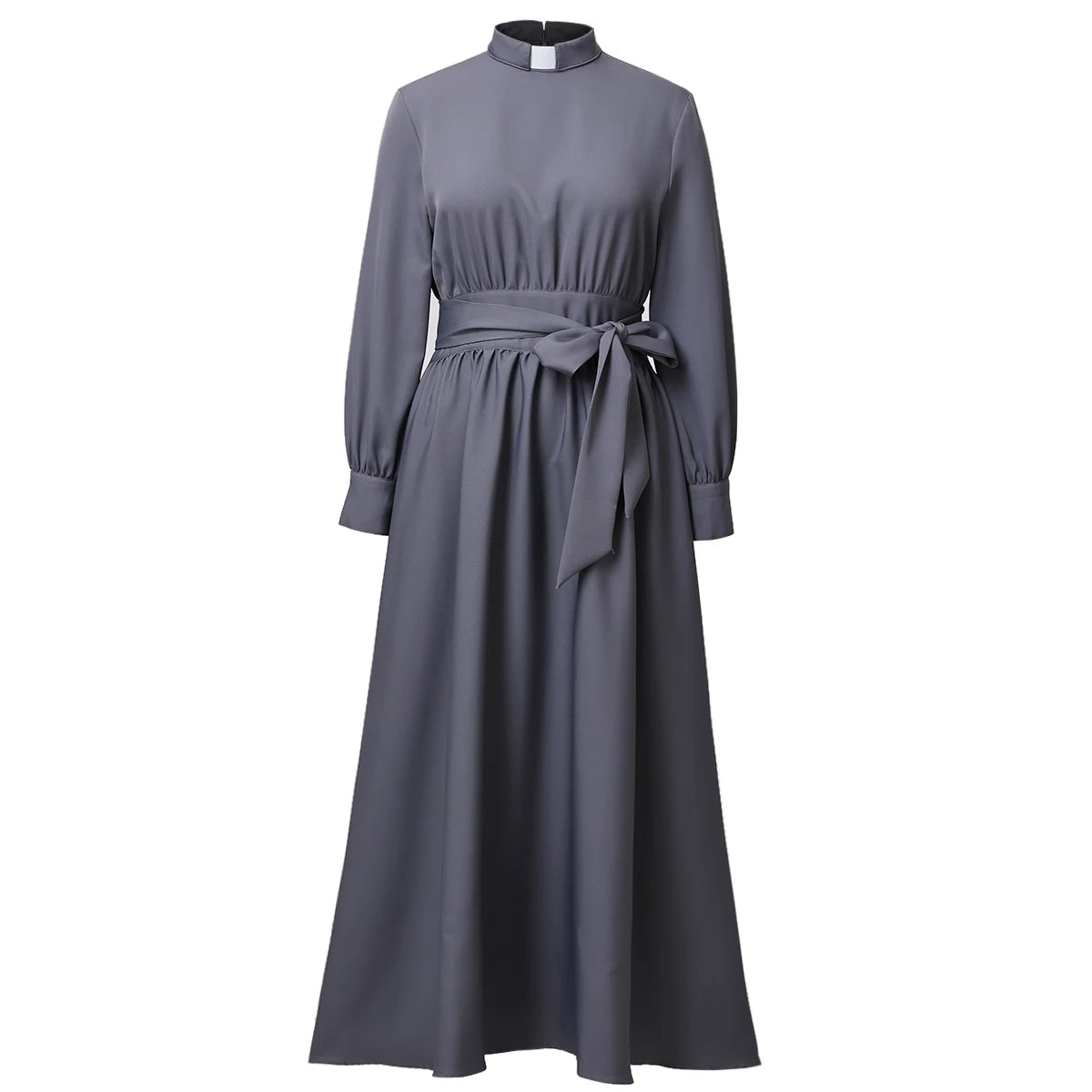 Clergy Dresses for Women Minister Liturgical Praise Dress Maxi Length Tab Collar Robe Worship Costume