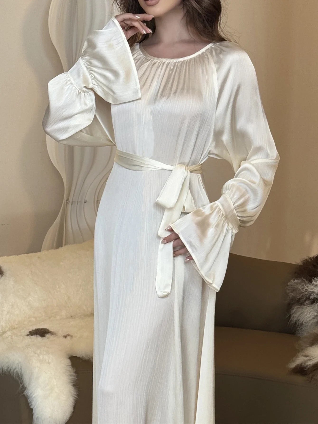 Middle East Modesty Party Dress Women Full Sleeve Elegant Maxi Dresses Islamic Long Dress Muslim Evening Dresses Turkey Kaftans