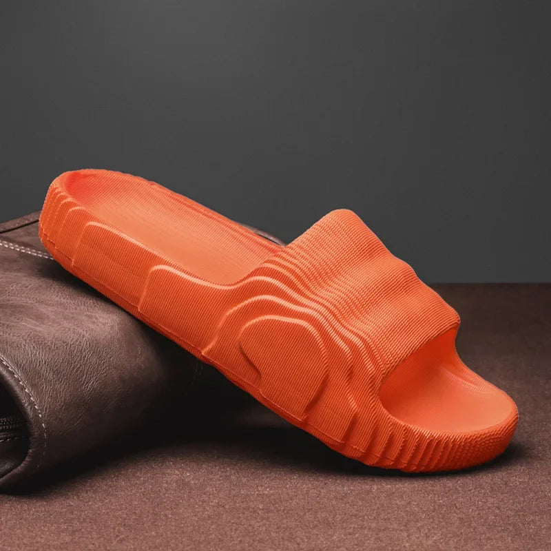 Soft Home Slippers Couple Summer Indoor Skid Proof Bathroom Slippers Sandals Hotel Solid Color Men Women Flip Flops Flat Shoes