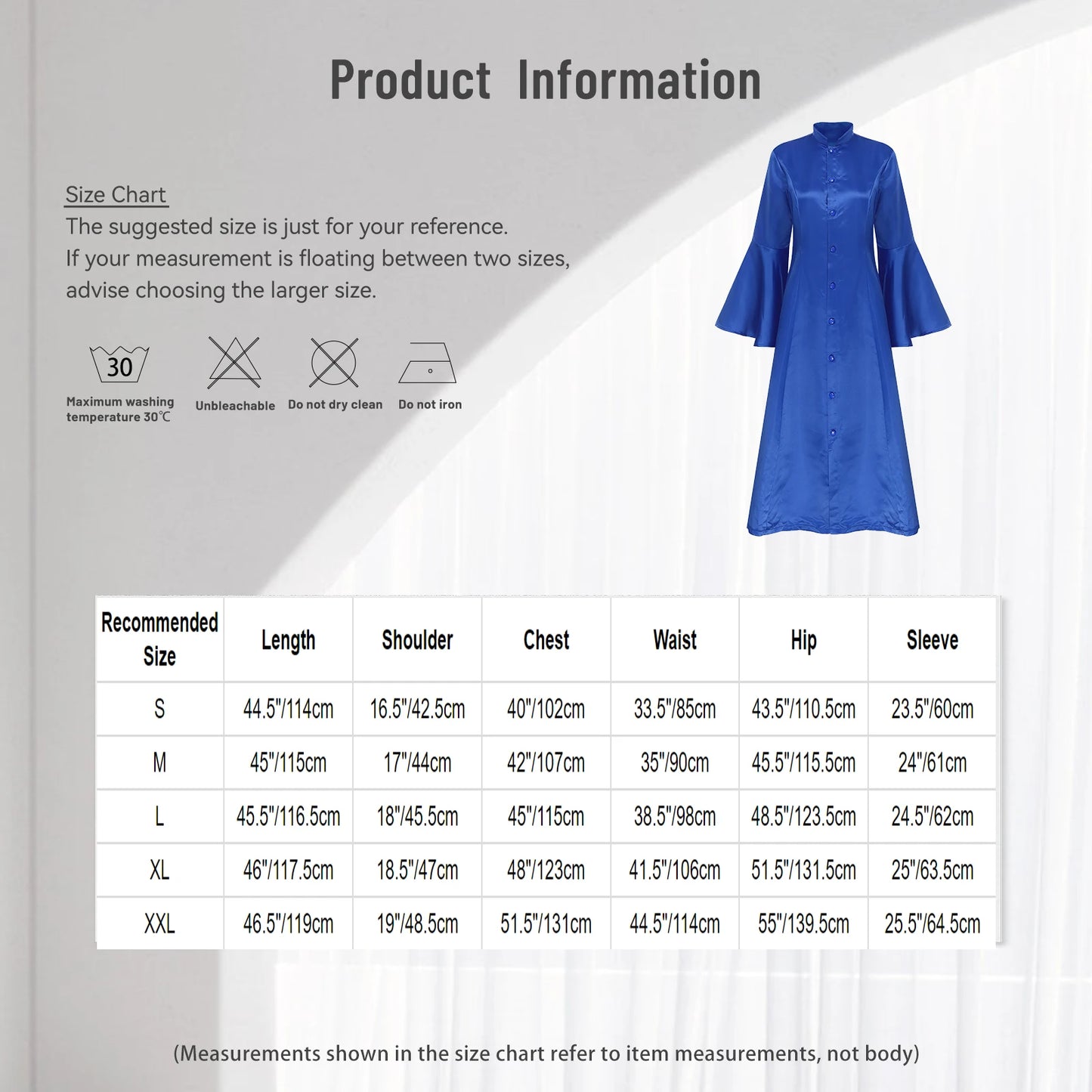 Women Clergy Church Choir Robe Flare Sleeve Worship Liturgical Praise Dance Gown Dress Halloween Priest Pastor Cosplay Costume