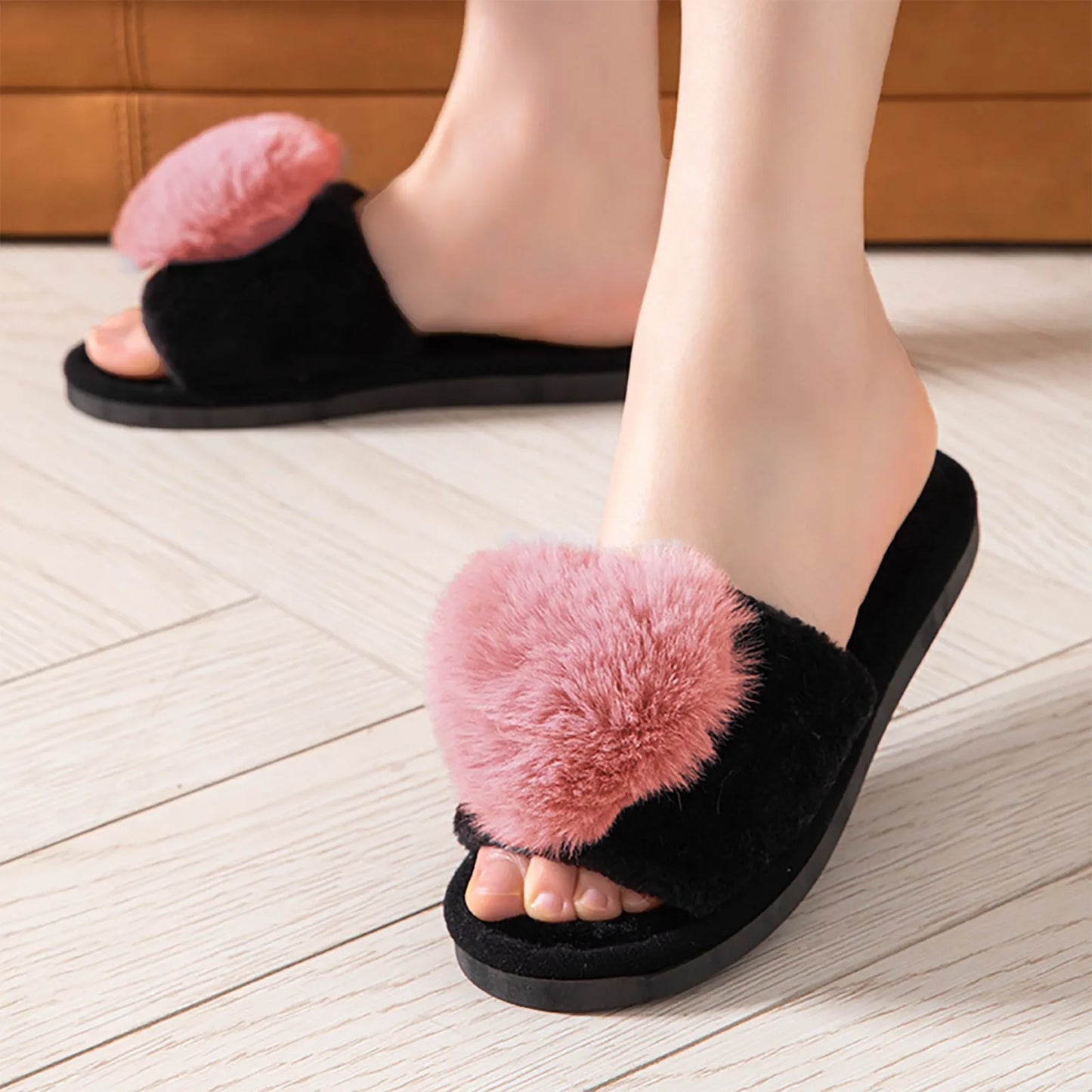 Women'S Slippers Love Plush Cute Home Leisure Slippers Soft And Cute Bedroom Wear Warm And Comfortable For Daily Home
