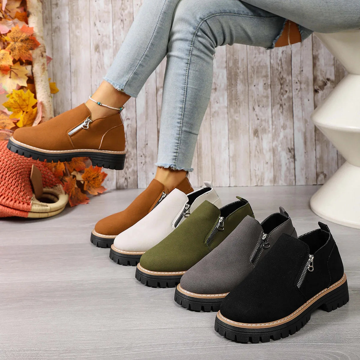 Women Comfortable Ankle Boots New Casual Anti-slip Platform Boots Fashion Outdoor High Top Wedding Shoes Women Zapatos De Mujer