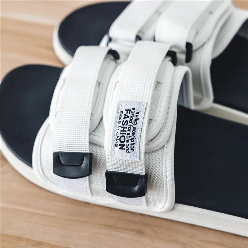Men's Outdoor Slippers Indoor Casual Slippers Non-slip Soft Bottom Hook Loop Slippers Fashionable Beach Summer Sandals Flip-flop