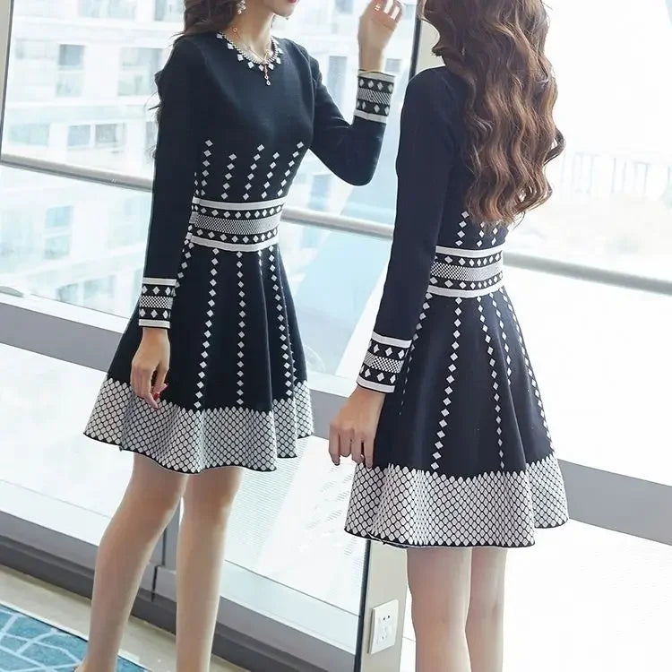 Elegant and Pretty Midi Female Dress Fashion Women's Long Sleeve Dresses New In Outfits A Line On Sale Clearance Casual Youth X