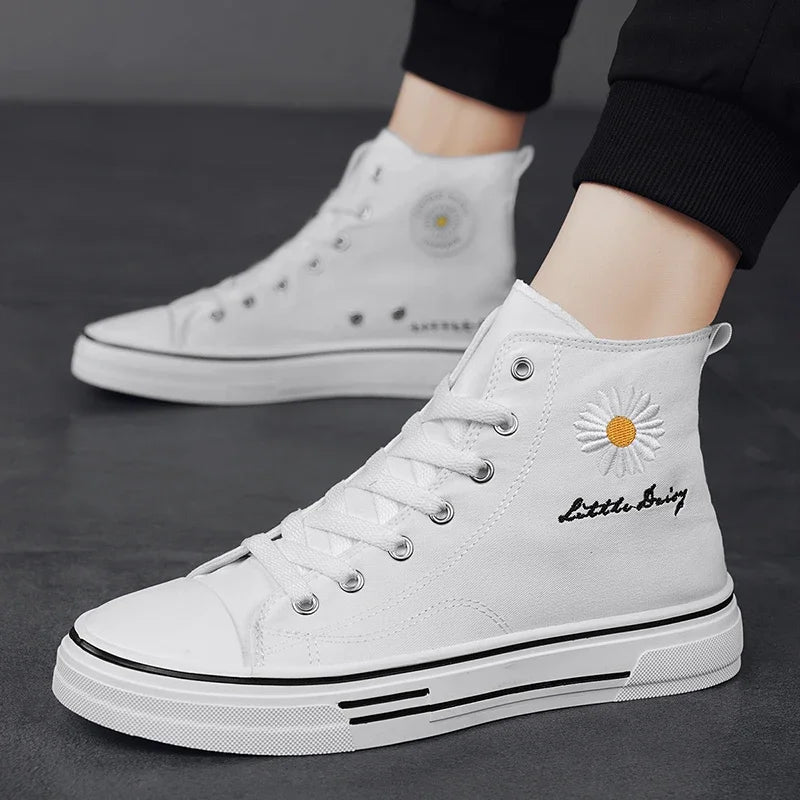 Men Canvas Shoes New High Top Sneakers for Men Casual Breathable Platform Shoe Male Vulcanize Zapatos Para Hombres