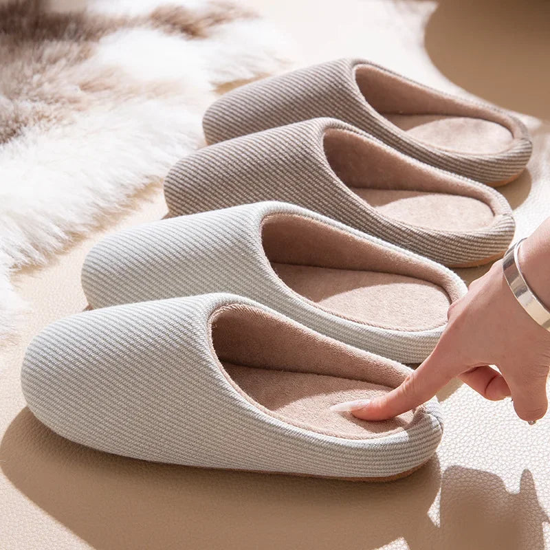 Men Home Slippers Women Soft Slipper Warm Indoor Slides Non-slip Couples Floor Shoes Autumn Spring Bedroom Light Slient Flats