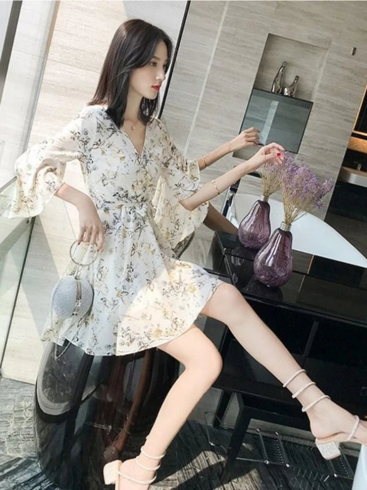 Dresses for Women Mini Flower Woman Dress Floral Short Ruffle Soft Fashion Summer 2024 High Quality Luxury Elegant and Beautiful
