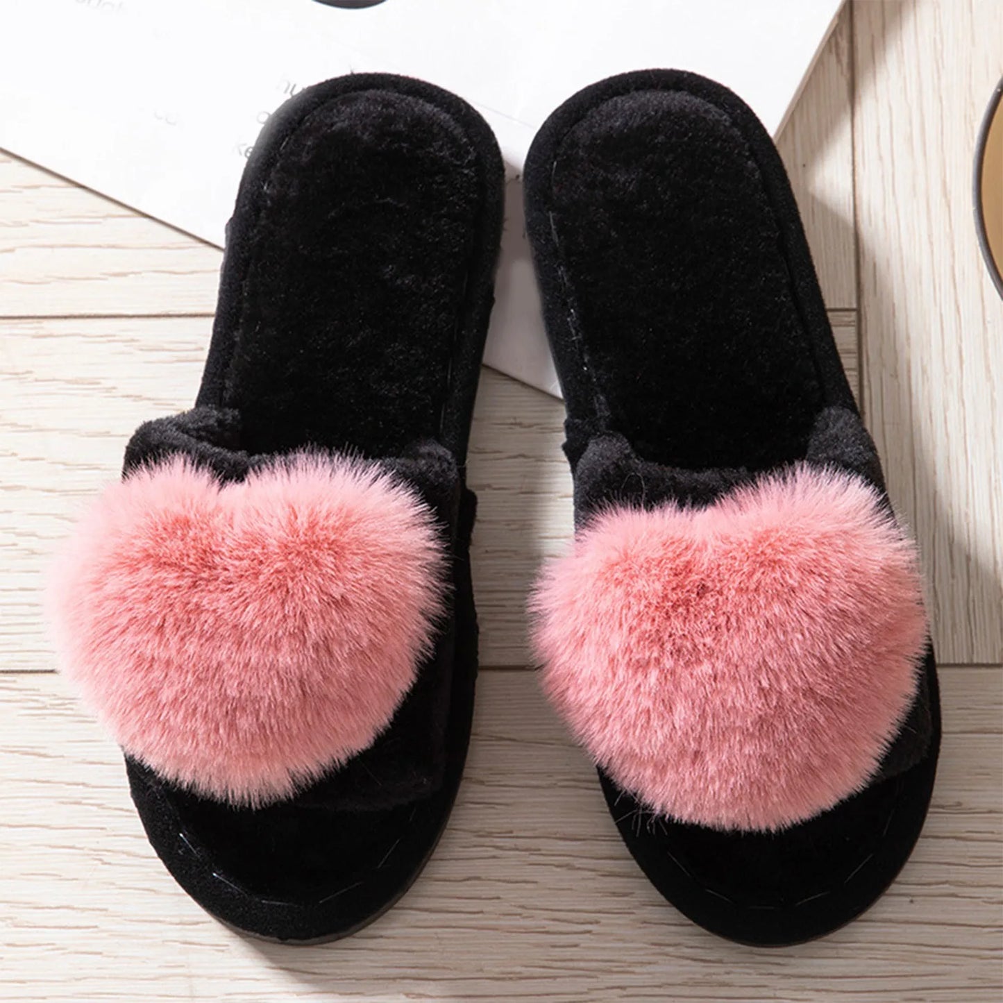Women'S Slippers Love Plush Cute Home Leisure Slippers Soft And Cute Bedroom Wear Warm And Comfortable For Daily Home