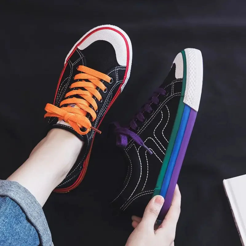 White Canvas Shoes for Women Spring Autumn Black Light On Sale High Quality Designer Luxury Stylish Casual Offer Woman Footwear