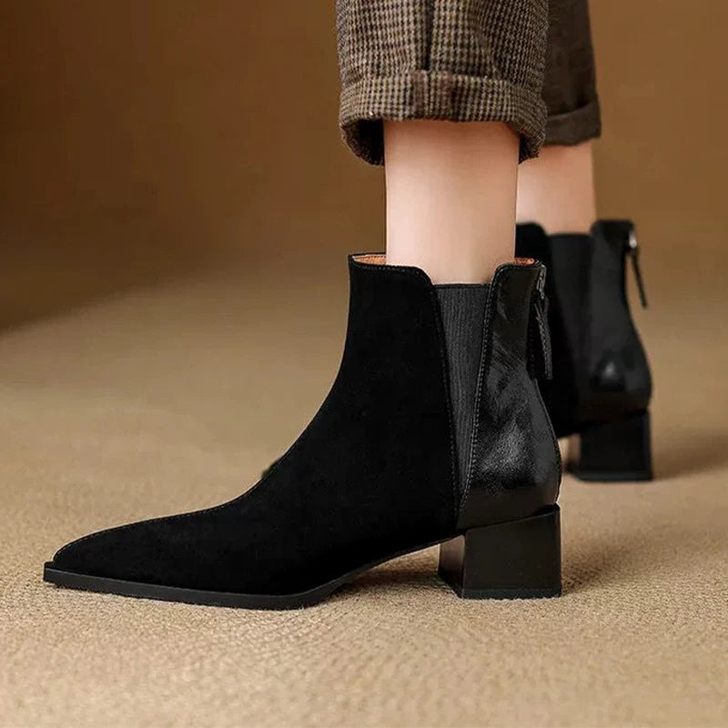 Ankle Boots for Women High Heels Fashion Dress Shoes Chunky Designer Luxury Pumps 2025 Winter New Elegant Short Botas De Mujer