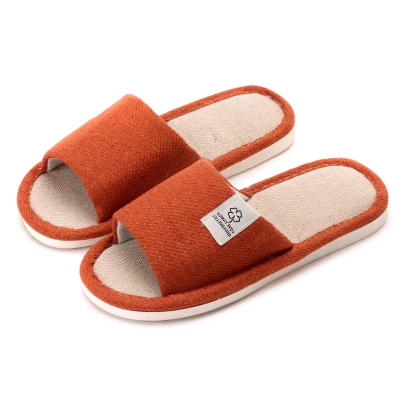2025 Linen Home Slippers Soft Sole Silent Breathable Shoes in Spring Cotton and Linen Slippers for All Seasons Anti Slip Indoor