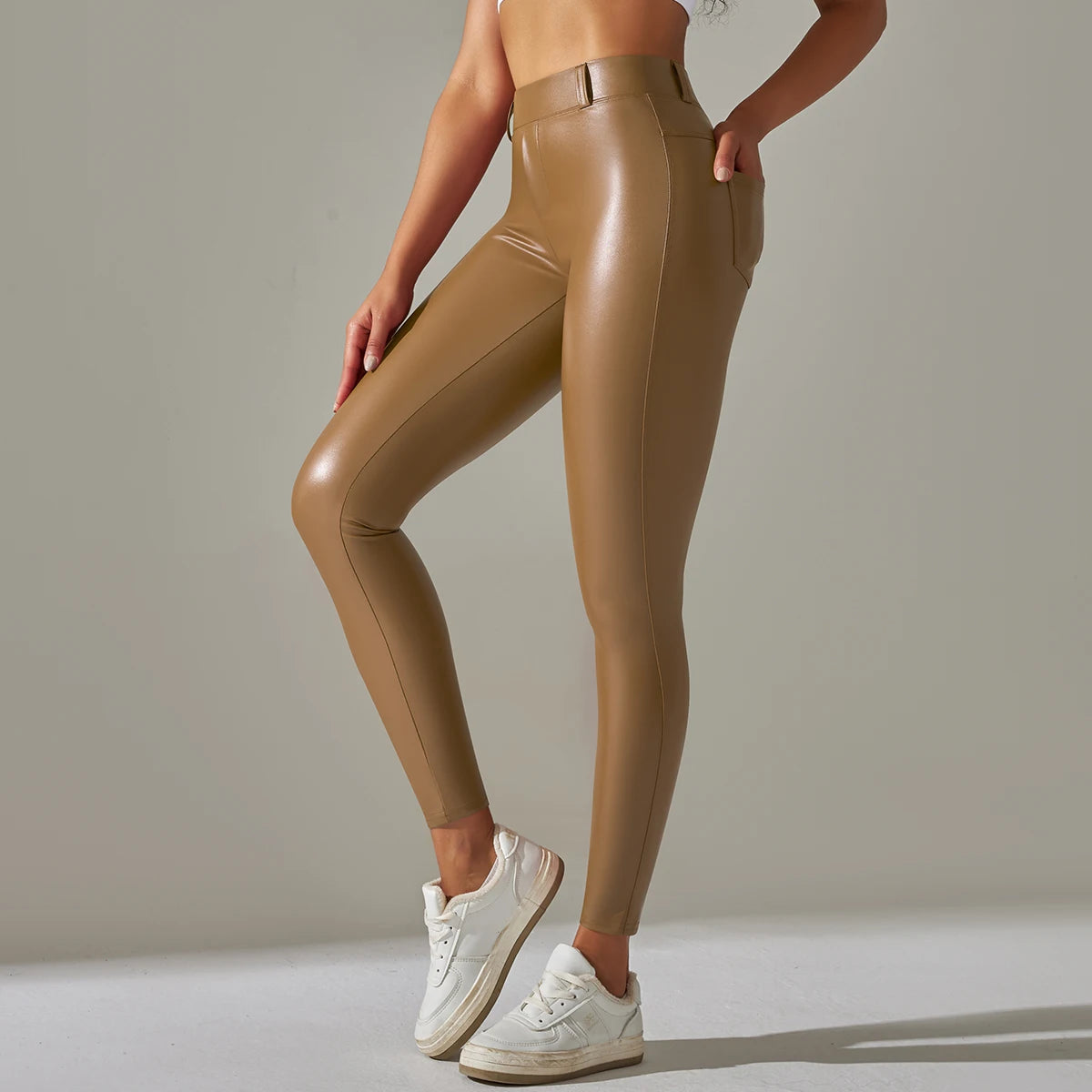 Women Black Pu Leather Pants High Waist Leather Sexy Leggings Trousers Warm Winter Leggings Fleece Trousers Women Thick Stretch