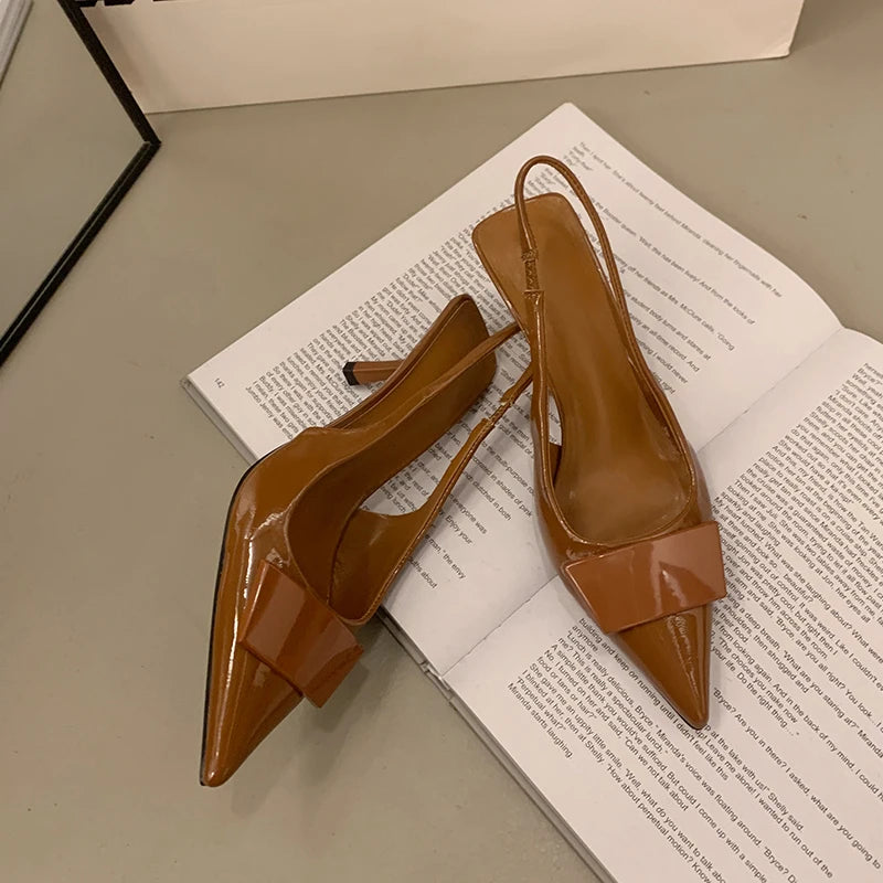 2025 Summer High Heel Women Sandals Fashion Pointed Toe Singbacks Shoes Design Style Banquet Party Sandalias Shoes