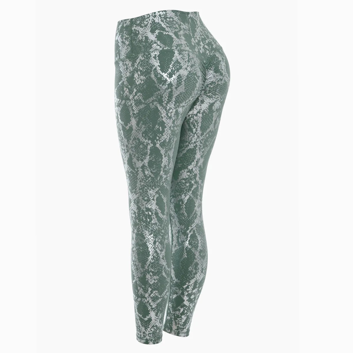 Skin Tight Stretch Gold-Foil Yoga Pants European-Style Cross-Border Snake Print Peach-Butt Fitness Pants High-Waisted Slimming