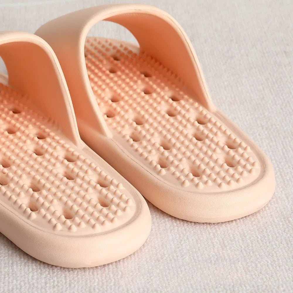 Soft Anti Slip Flat Slippers Anti Odor Hollow Slides Sandals Beachwear Shoes Open-toe Slippers Women Men Indoor