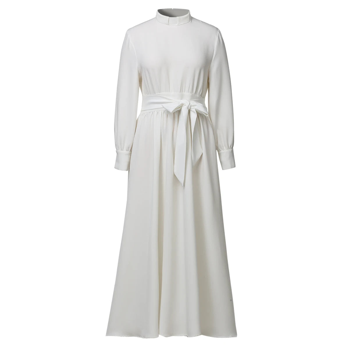 Clergy Dresses for Women Minister Liturgical Praise Dress Maxi Length Tab Collar Robe Worship Costume