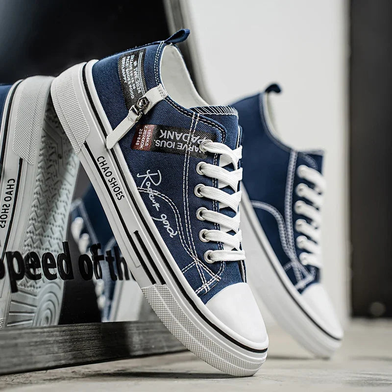 2025 Men's Canvas Fashion Buckled Canvas Sneakers Lightweight and Non-Slip Skateboarding Comfortable Casual Workwear For Men