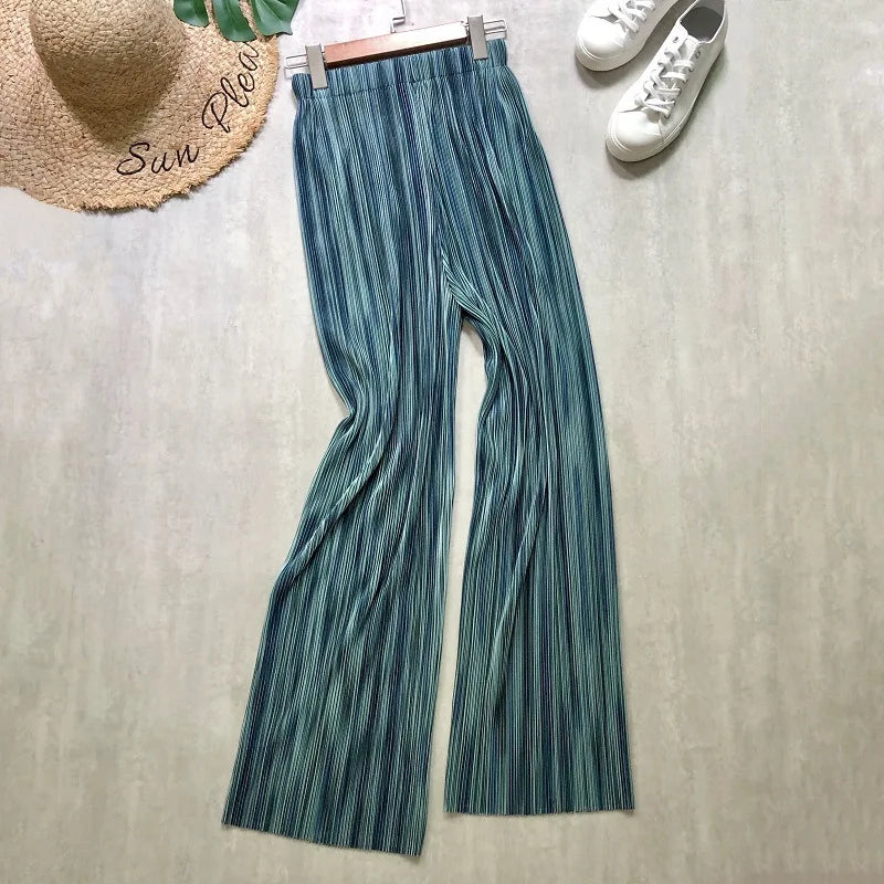 REALEFT 2024 New Spring Summer Painting Printed Long Pants Vintage High Waist Street Casual Loose Wide Leg Trousers Female