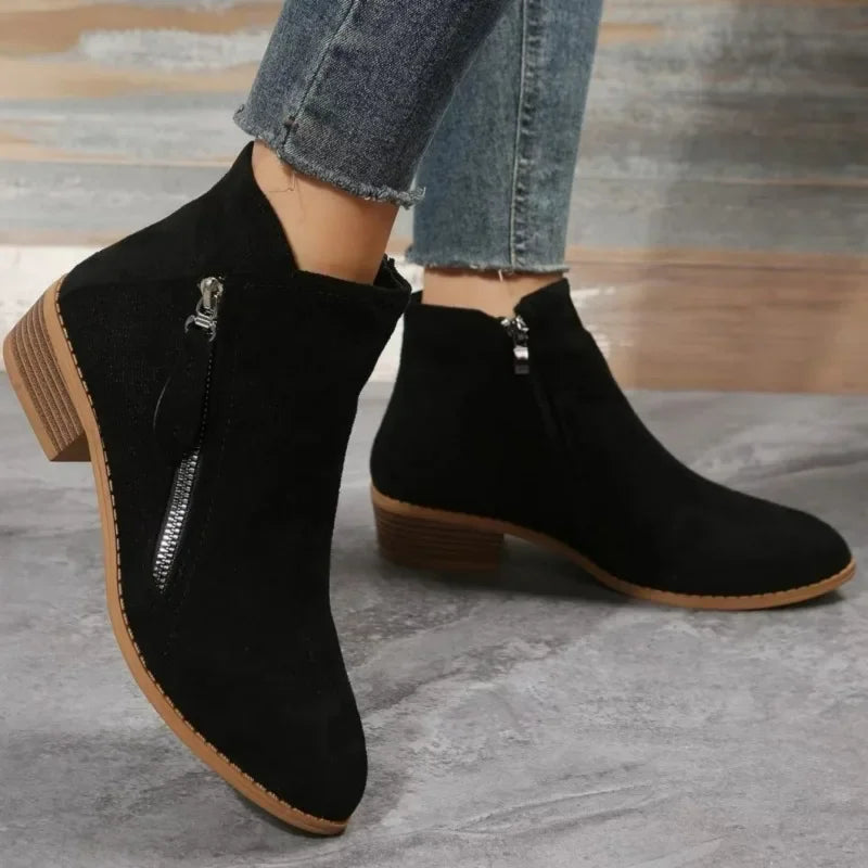Women Ankle Boots Autumn Low Heels Boots Platform Sexy Ladies Khaki Pumps Boots Shoes 2023 New Winter Womens Boots