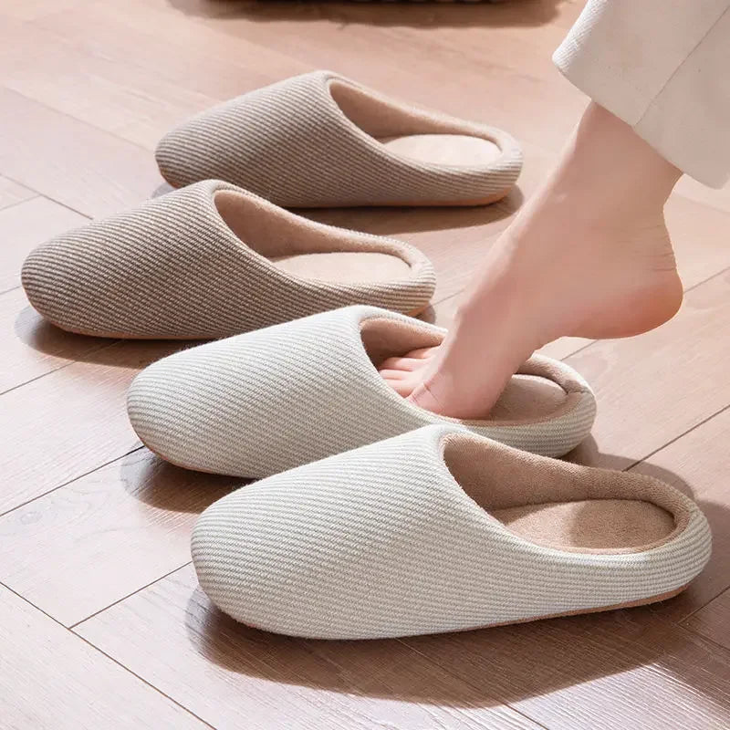 Men Home Slippers Women Soft Slipper Warm Indoor Slides Non-slip Couples Floor Shoes Autumn Spring Bedroom Light Slient Flats