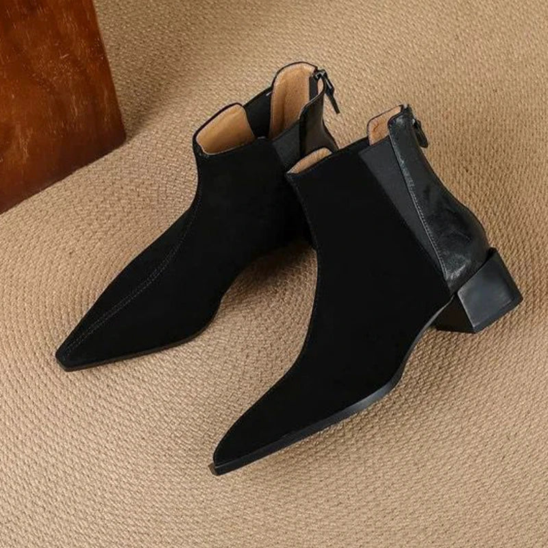 Ankle Boots for Women High Heels Fashion Dress Shoes Chunky Designer Luxury Pumps 2025 Winter New Elegant Short Botas De Mujer