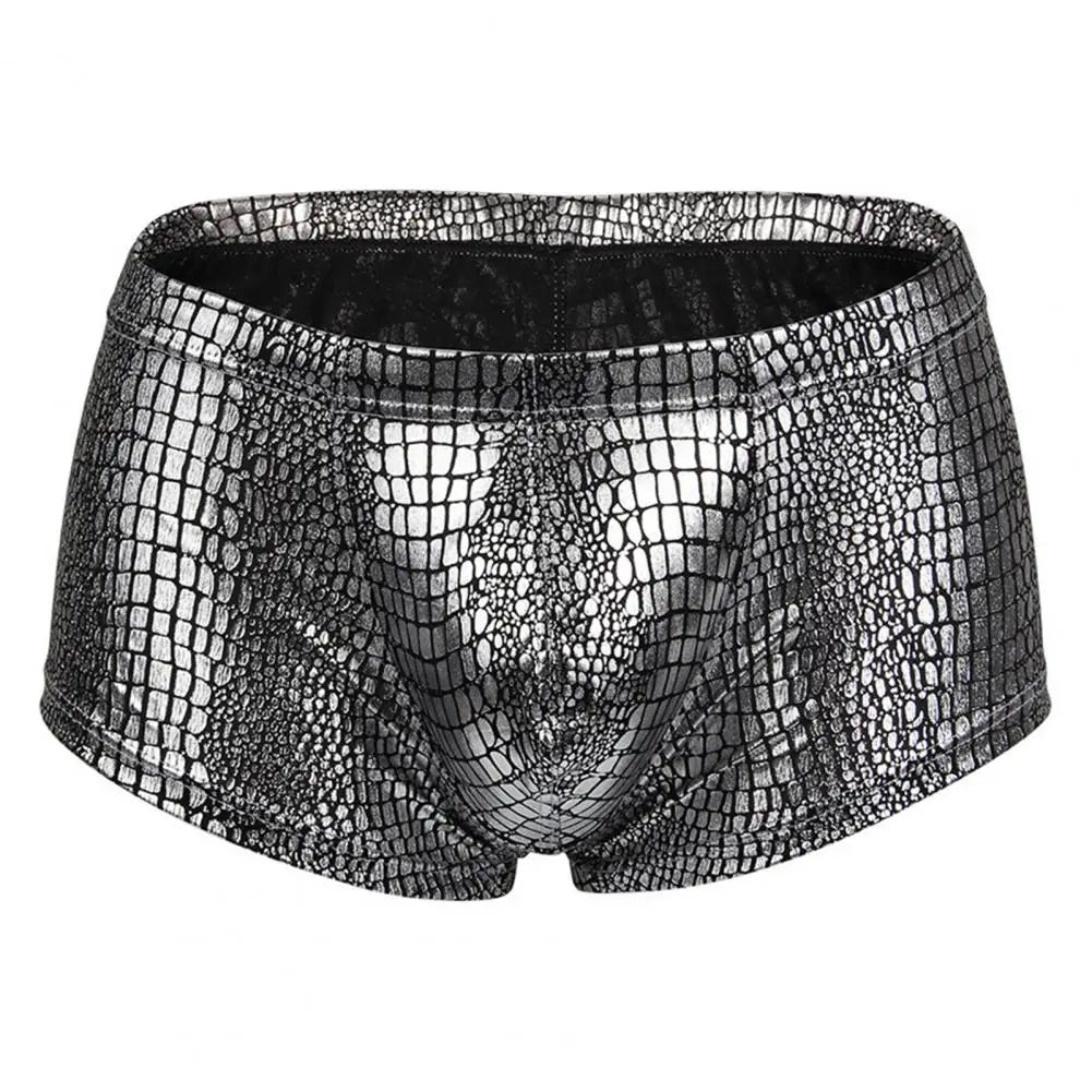 Snake Skin Pattern Boxer Shorts Men's Underwear Underpants Breathable Sexy Slim Panties Male Underpants Lingerie L-6XL