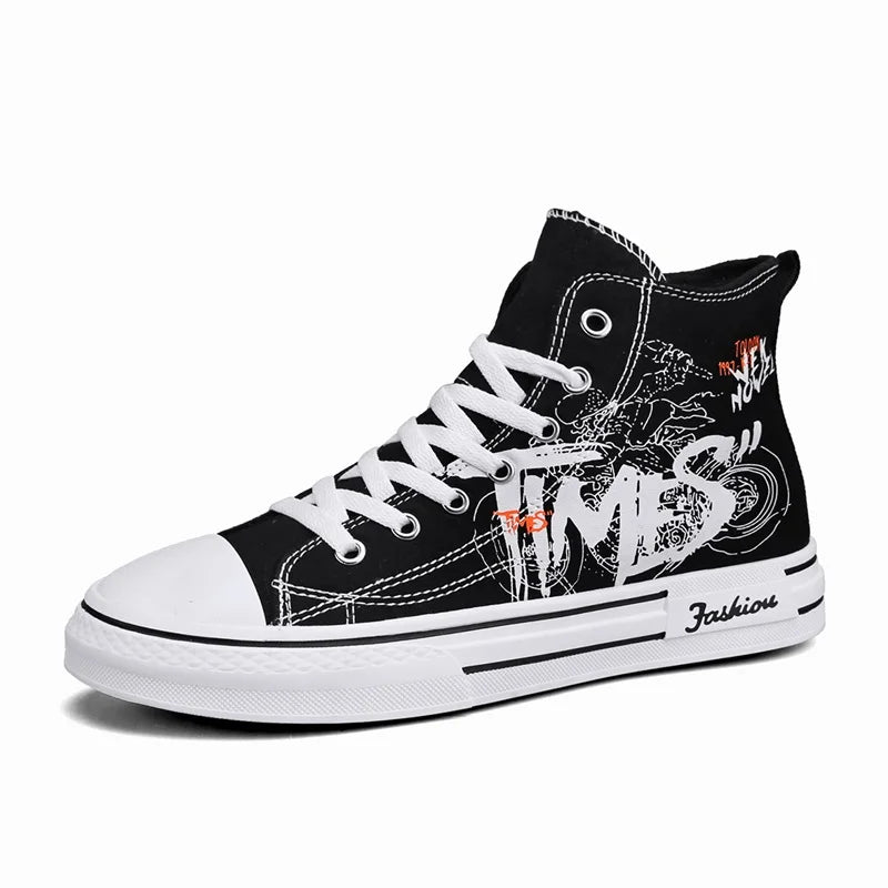 Men Shoes Vulcanize Canvas Shoes High Top Sneakers Casual Breathable Platform Shoes Man Trainers Tenis Masculino Chunky Sneakers