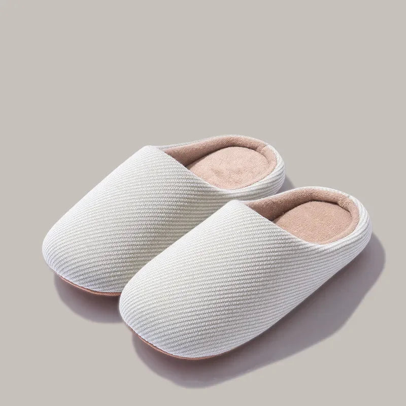 Men Home Slippers Women Soft Slipper Warm Indoor Slides Non-slip Couples Floor Shoes Autumn Spring Bedroom Light Slient Flats