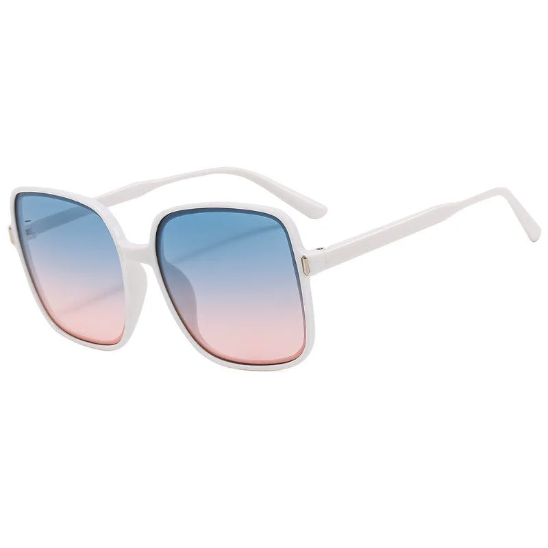 Ladies' oversized square glasses - retro circular gradient fashion glasses suitable for daily photography